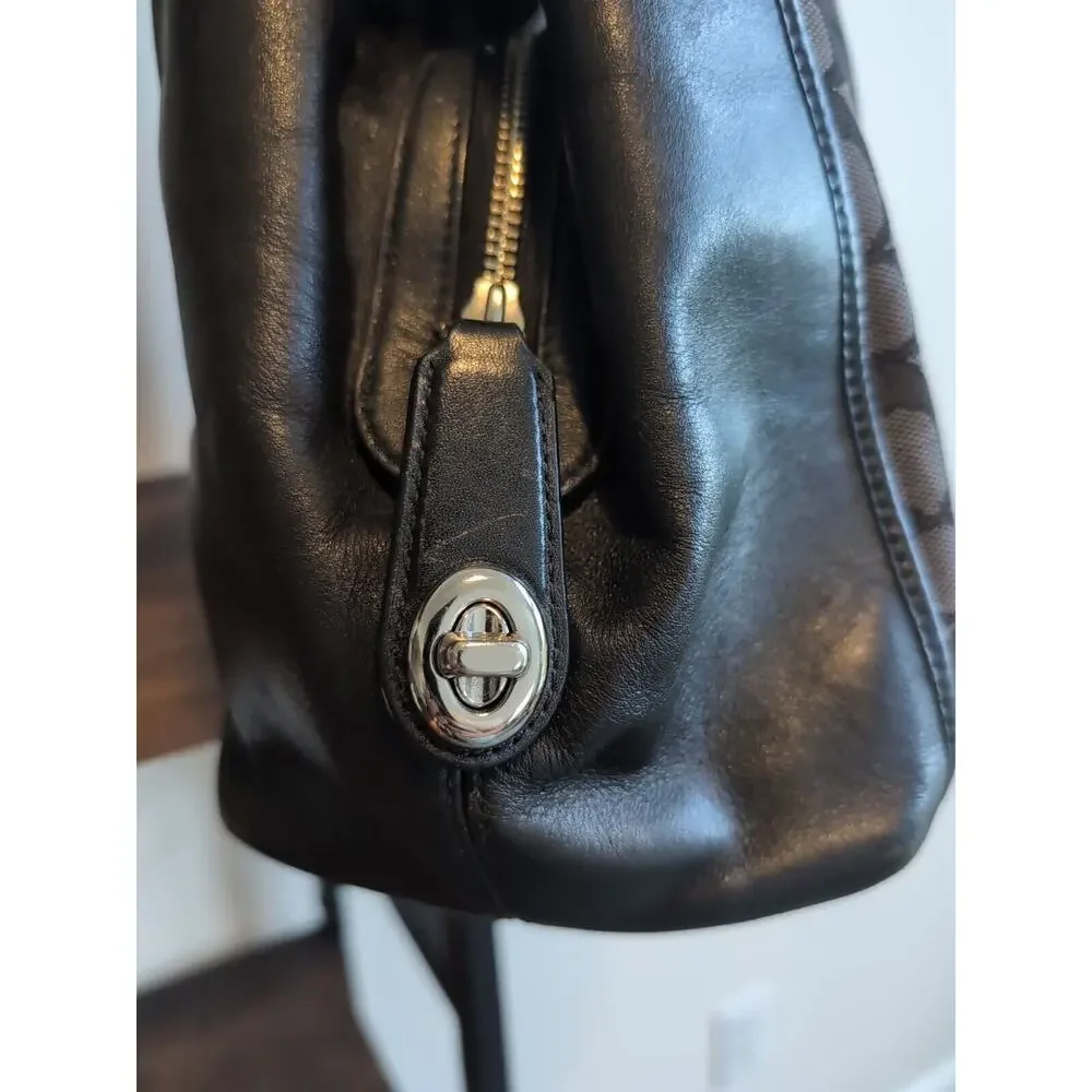 Coach Edie Shoulder Bag In Signature Black‎ Jacquard